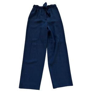 Giorgio Armani Le Collezioni Black Wide Leg Paperbag Tie Pants Size 4 IT 38